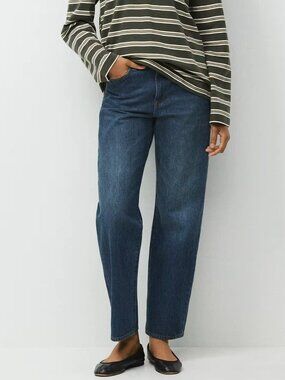 Aritzia Denim Forum The '90s Marlo High Rise Baggy Jean Dark Wash Sz 25
